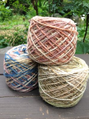 画像1: 草木段染めヘンプウール糸