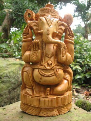 画像1: 木彫り*ガネーシャ